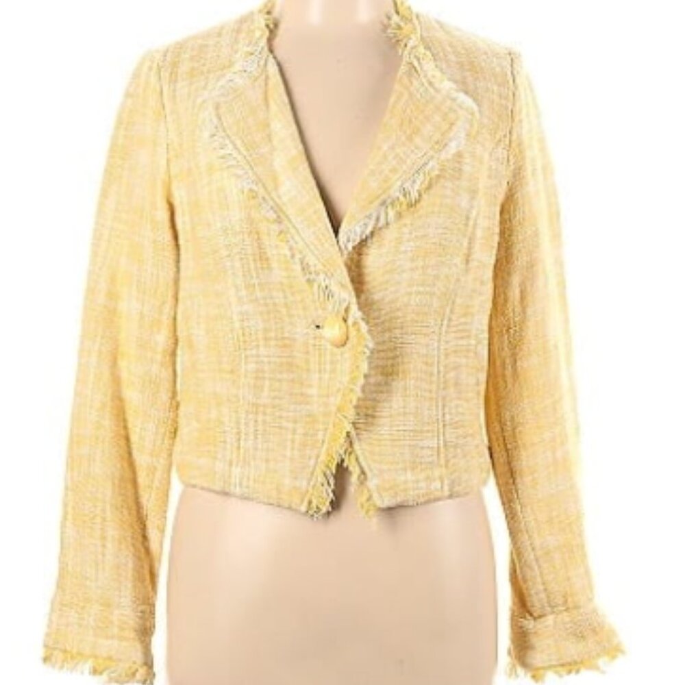 CAbi - Yellow Shaggy Blazer (L)